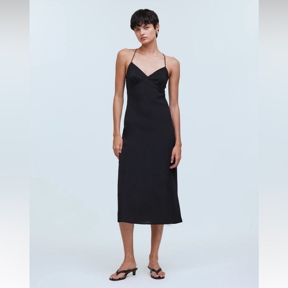 NWT Madewell The Layton Midi Slip Dress True Black Size 0 - Picture 16 of 16